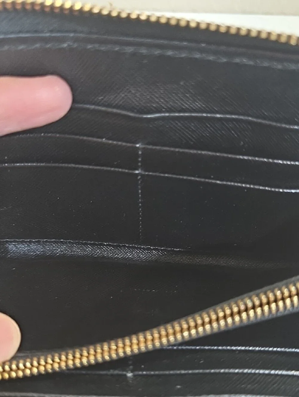 Tory Burch Black Zip-Around Wallet with Gold Logo